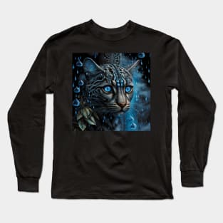 Silver Bengal Cat Fantasy Long Sleeve T-Shirt